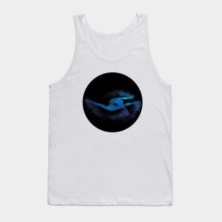 Gymnast jump silhouette - sand explosion (blue galaxy) - dance lover / ballet lover / gymnastics lover - gift idea Tank Top